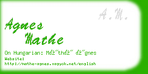 agnes mathe business card